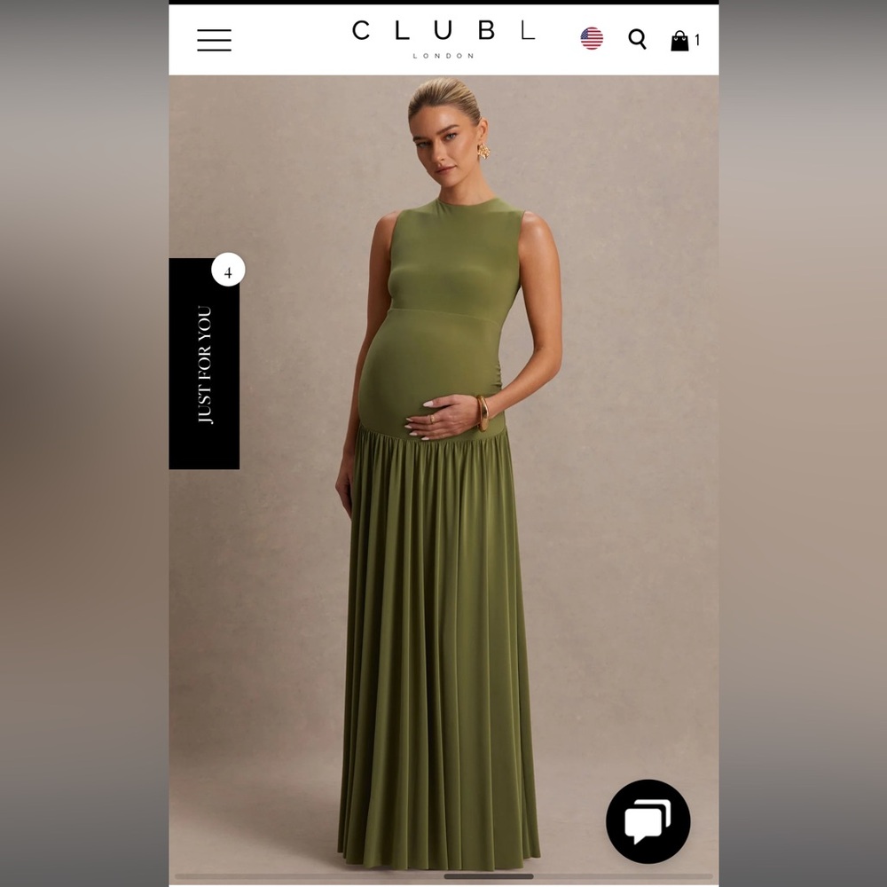 Club London Olive Green Maternity Dress